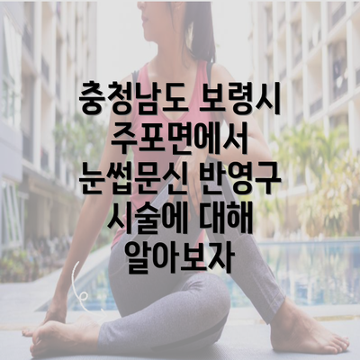 충청남도 보령시 주포면에서 눈썹문신 반영구 시술에 대해 알아보자