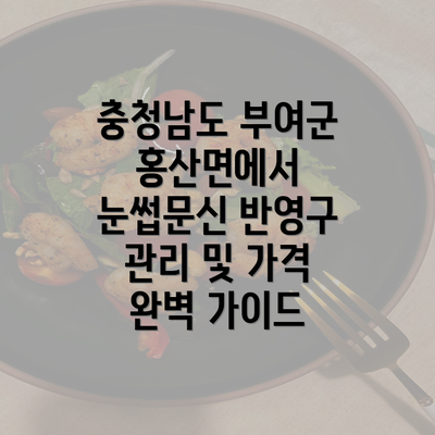 충청남도 부여군 홍산면에서 눈썹문신 반영구 관리 및 가격 완벽 가이드