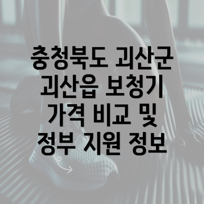 충청북도 괴산군 괴산읍 보청기 가격 비교 및 정부 지원 정보