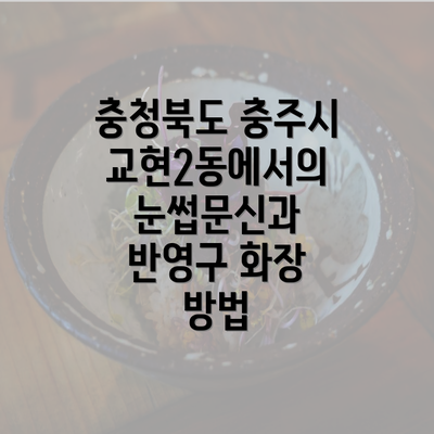 충청북도 충주시 교현2동에서의 눈썹문신과 반영구 화장 방법