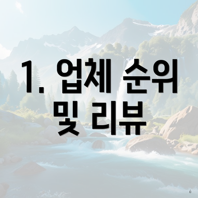 1. 업체 순위 및 리뷰