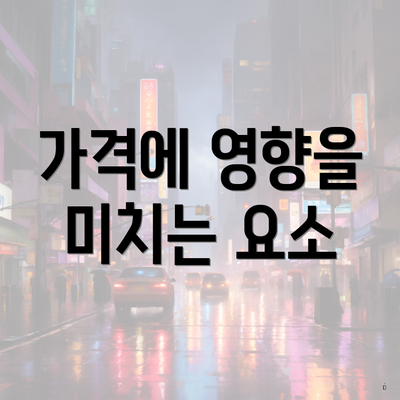 가격에 영향을 미치는 요소