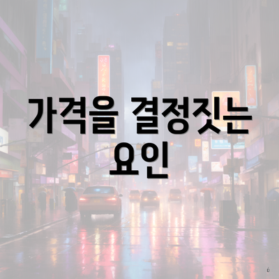 가격을 결정짓는 요인