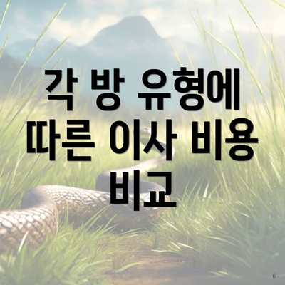 각 방 유형에 따른 이사 비용 비교