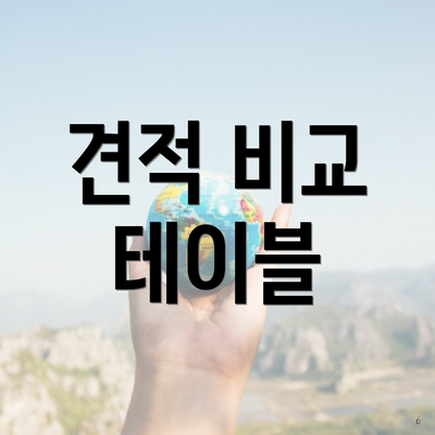 견적 비교 테이블