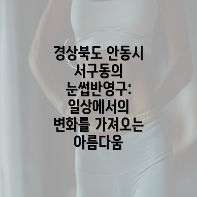 경상북도 안동시 서구동의 눈썹반영구: 일상에서의 변화를 가져오는 아름다움