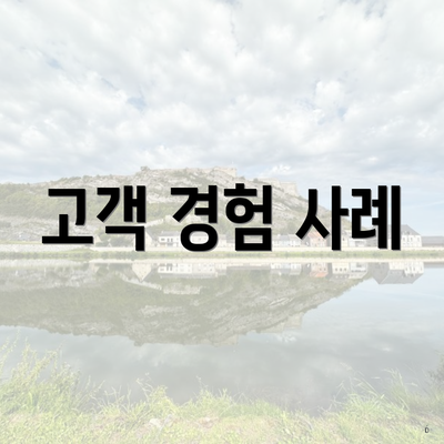 고객 경험 사례