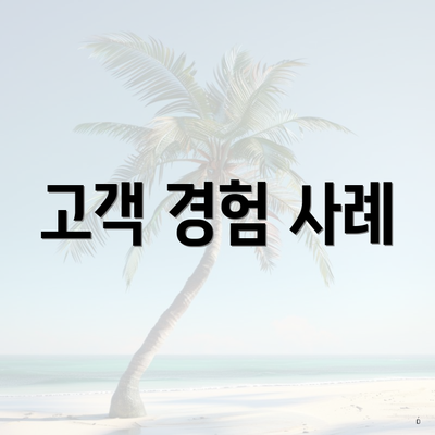 고객 경험 사례