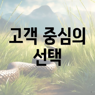 고객 중심의 선택