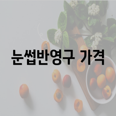 눈썹반영구 가격