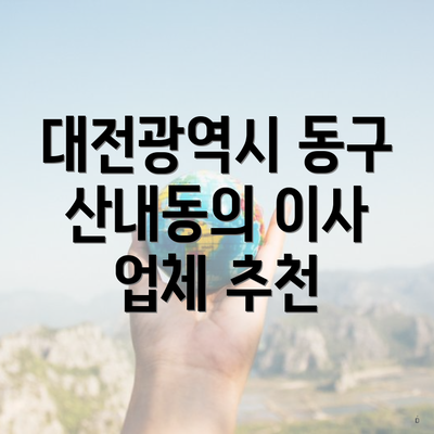 대전광역시 동구 산내동의 이사 업체 추천