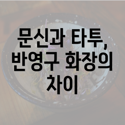 문신과 타투, 반영구 화장의 차이