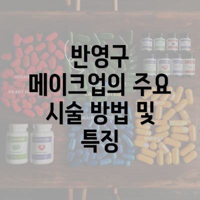 반영구 메이크업의 주요 시술 방법 및 특징