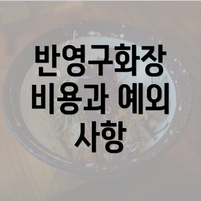 반영구화장 비용과 예외 사항