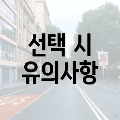 선택 시 유의사항