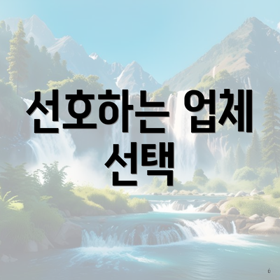 선호하는 업체 선택