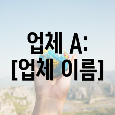 업체 A: [업체 이름]