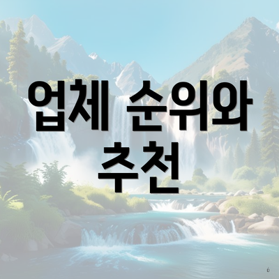 업체 순위와 추천