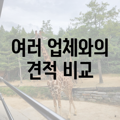 여러 업체와의 견적 비교