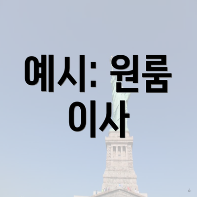 예시: 원룸 이사