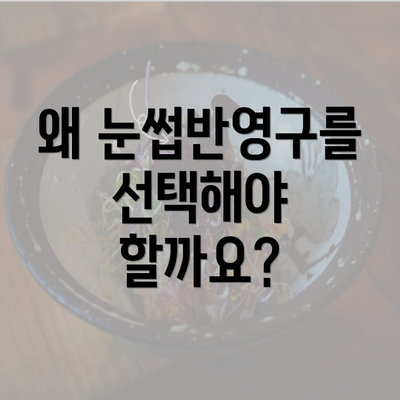 왜 눈썹반영구를 선택해야 할까요?