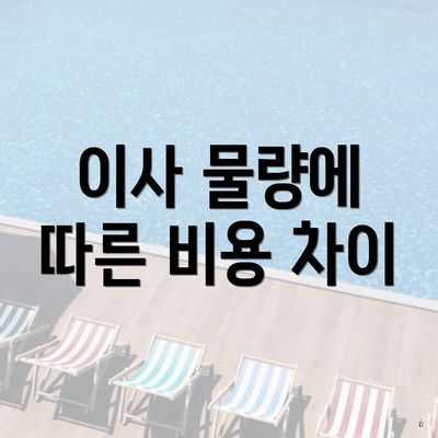 이사 물량에 따른 비용 차이