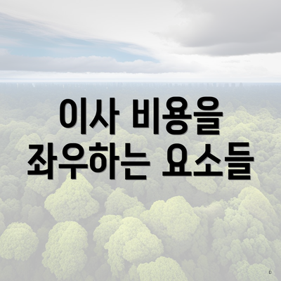 이사 비용을 좌우하는 요소들