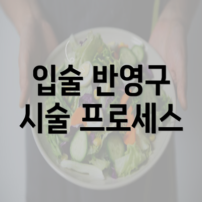 입술 반영구 시술 프로세스