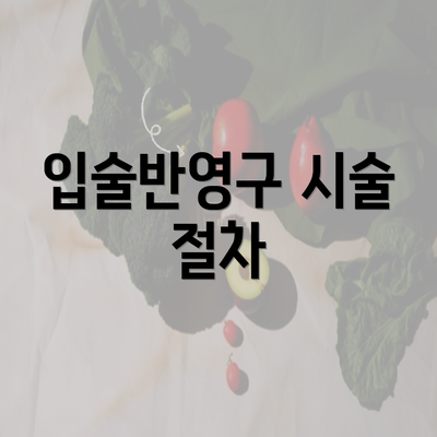 입술반영구 시술 절차