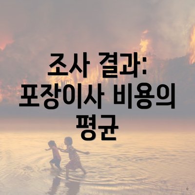 조사 결과: 포장이사 비용의 평균