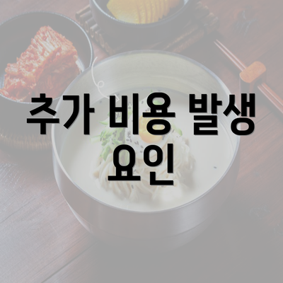 추가 비용 발생 요인