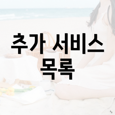 추가 서비스 목록