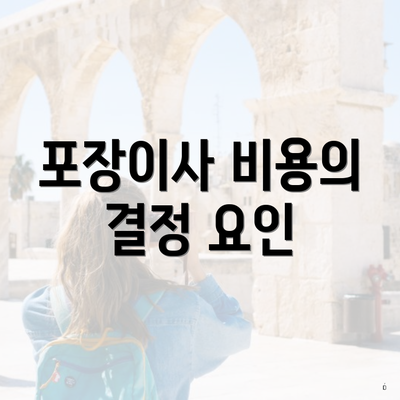 포장이사 비용의 결정 요인