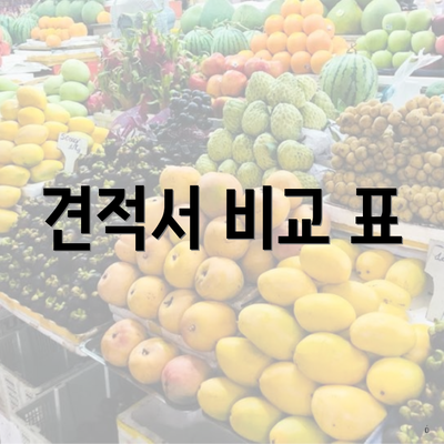 견적서 비교 표