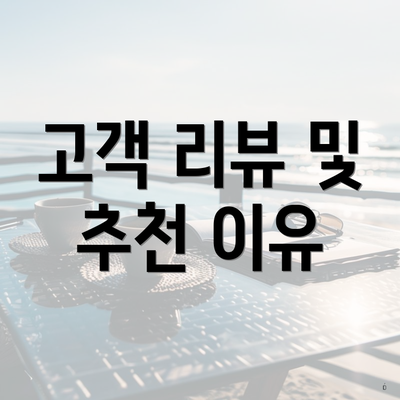 고객 리뷰 및 추천 이유