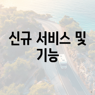 신규 서비스 및 기능