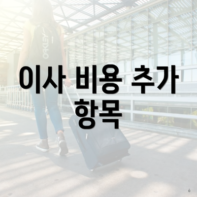 이사 비용 추가 항목