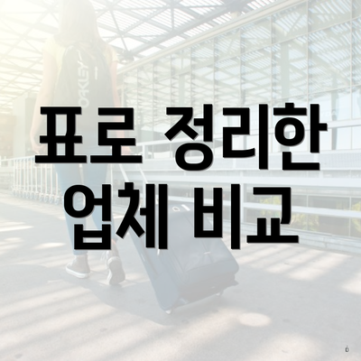 표로 정리한 업체 비교