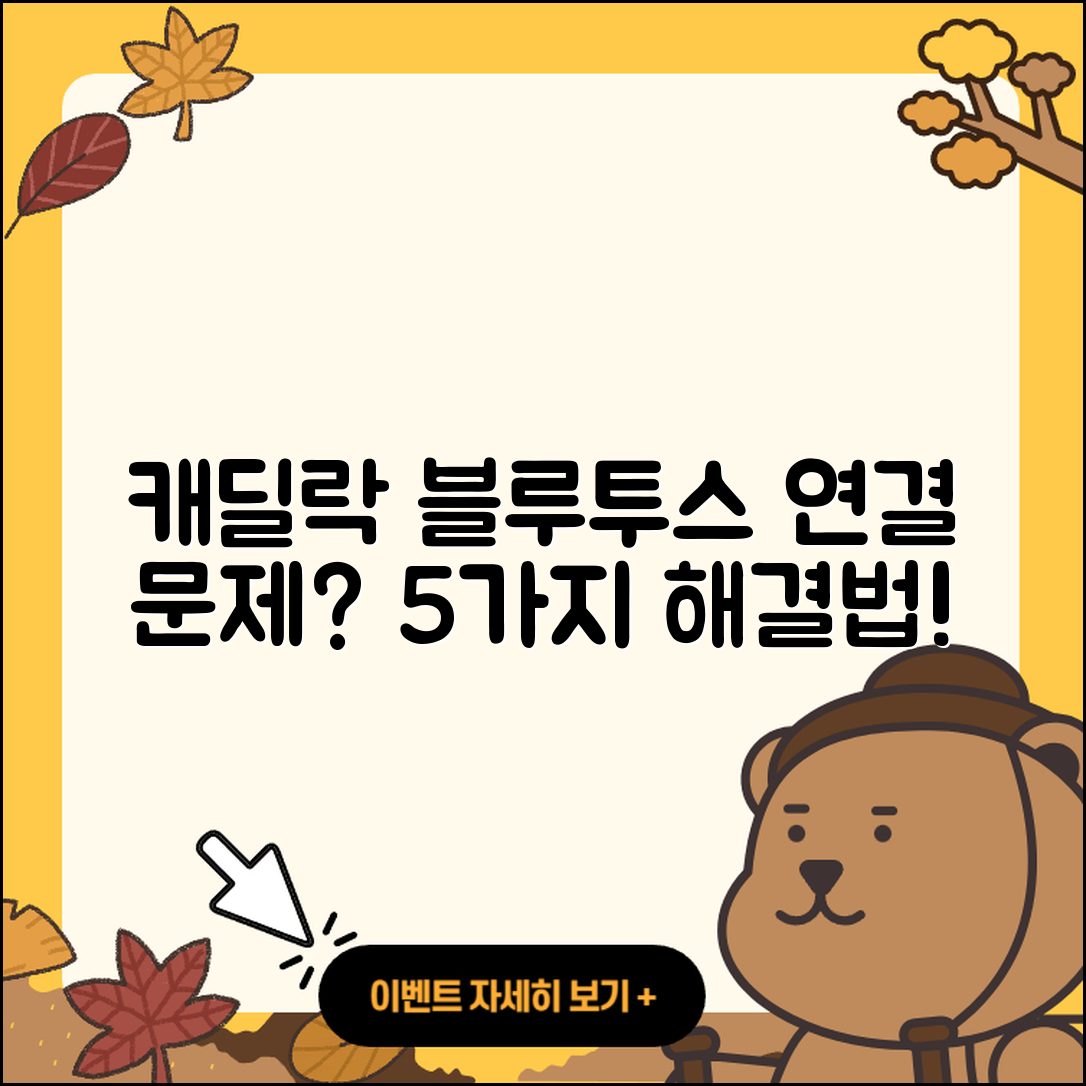캐딜락 블루투스 연결 문제 5가지 해결법
