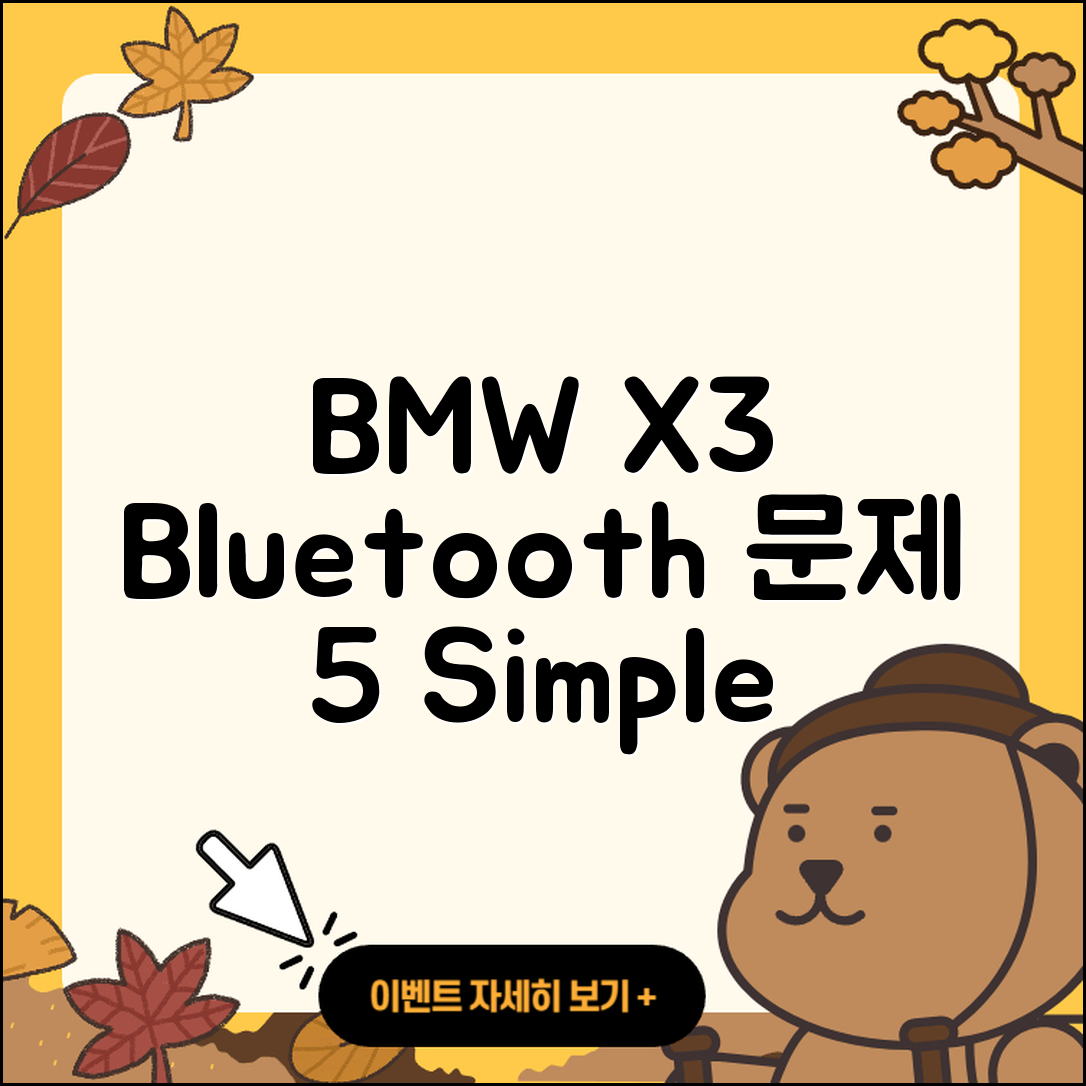 BMW X3 블루투스 문제 해결법 5가지