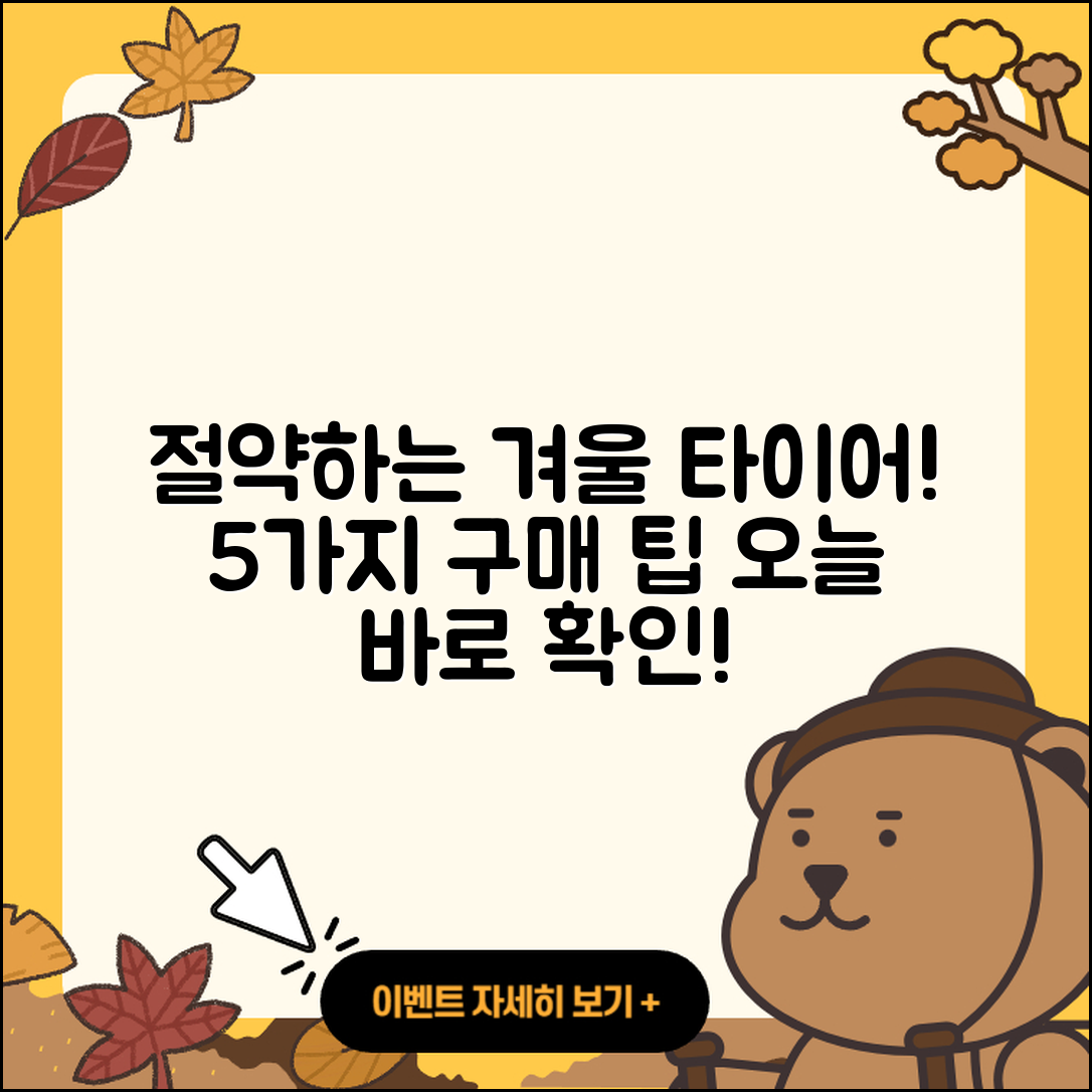 겨울용 타이어 싸게 구매하는 5가지 팁