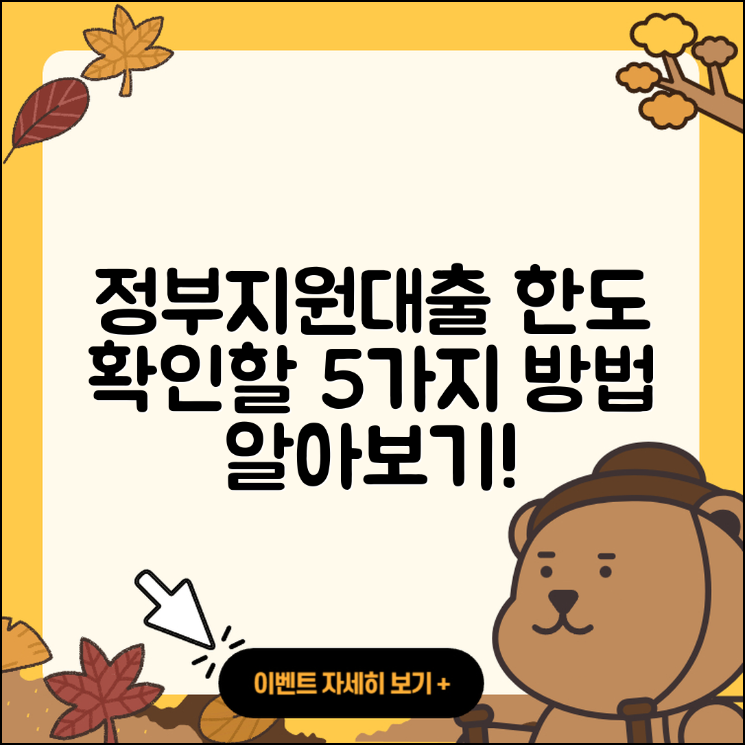 정부지원대출 한도 확인하는 5가지 방법